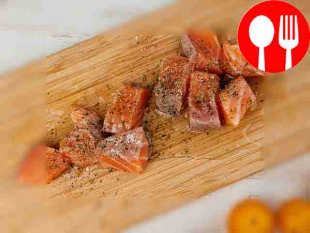 Roll the fish pieces in spices and sprinkle...