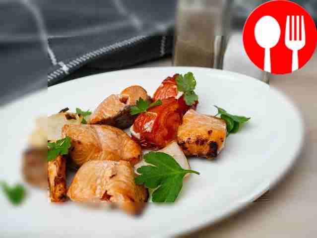 Шашлык из семги на огне