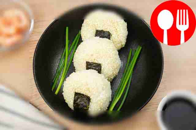 Onigiri with shrimp and cheese