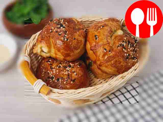Serve the finished puff pastry snails with...