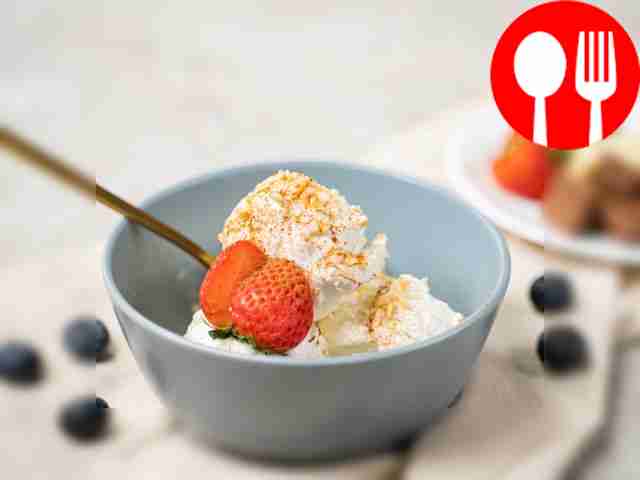 Place the finished ice cream in ice cream...