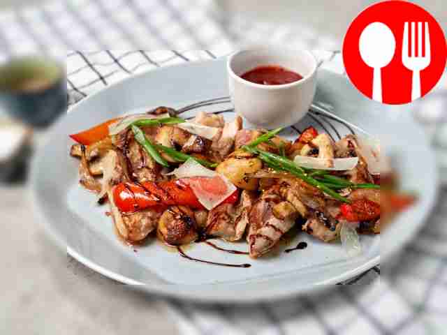 Chop with vegetables