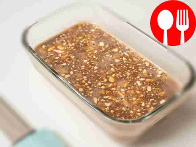Freeze the ice cream. Add crushed almonds to...
