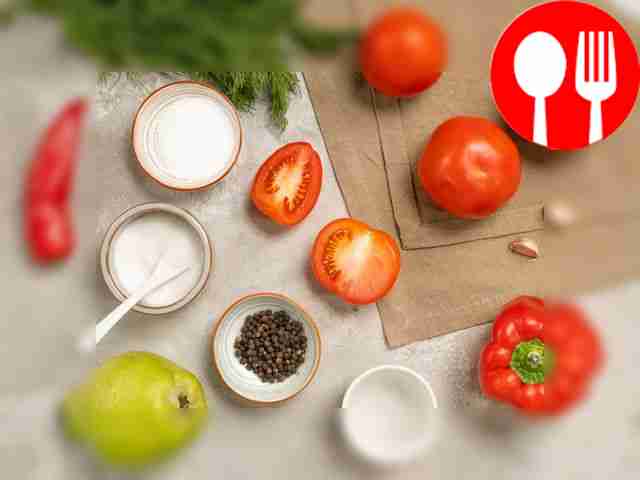 Wash tomatoes, quince, bell and hot peppers in...