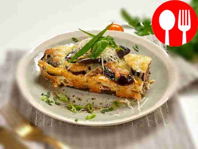 Moussaka with eggs