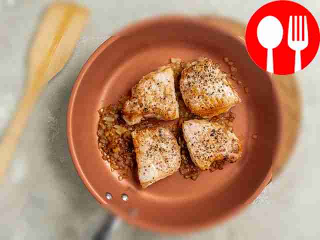 Fry the meat. Heat oil in a frying pan and fry...