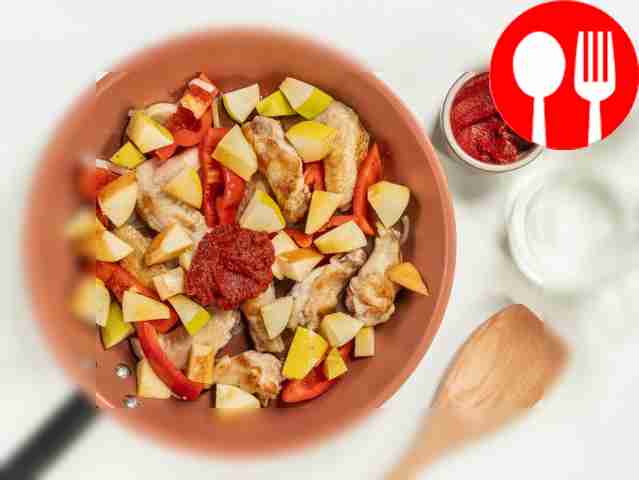 Stew the wings with quince. Add quince and...