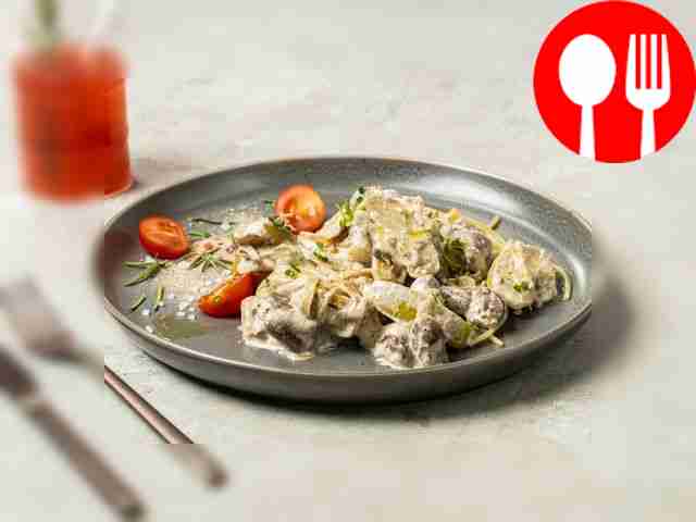 Chicken hearts with quince