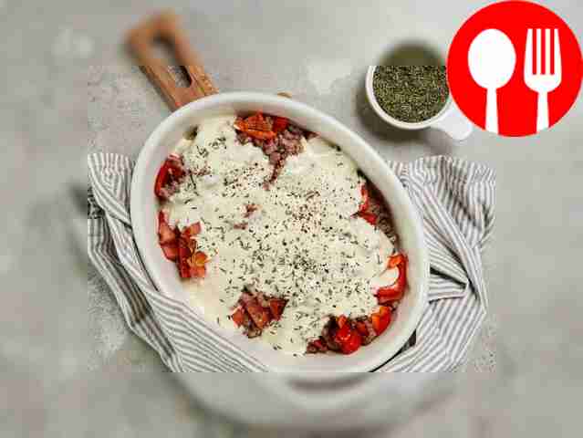 Bring the dish to readiness. Remove the minced...