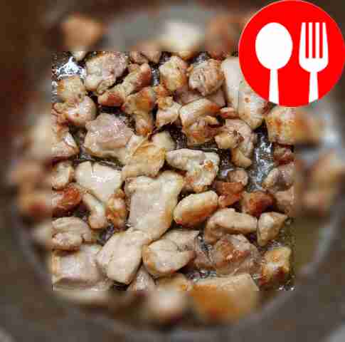 Cut the meat into small pieces (25-30 mm) and...