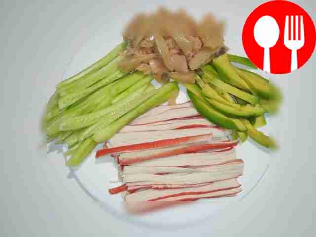 Chop the avocado and cucumber into thin...