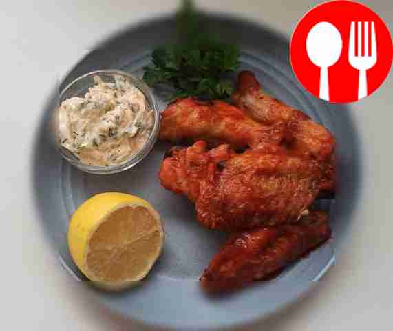 Bright caprese with chicken wings