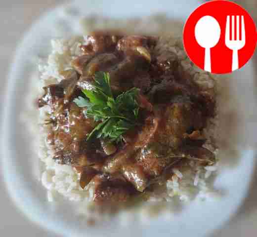 Appetizing basics with beef and rice