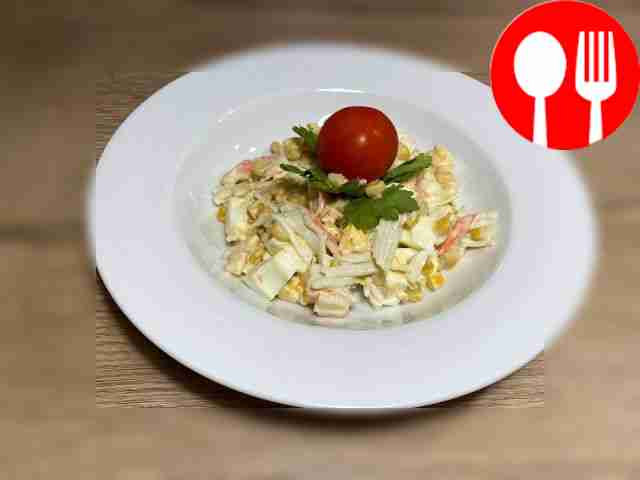 Classic salad with crab sticks