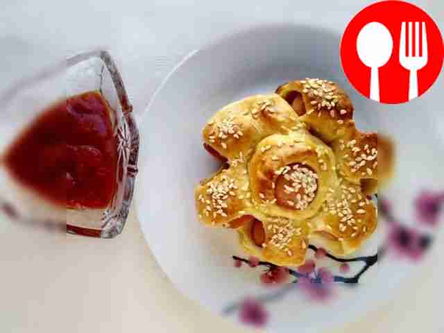 Homemade sausage bun