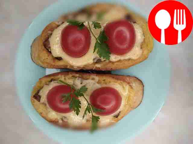 Горячие бутерброды с баклажанами и сыром