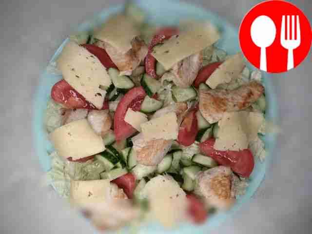 Light chicken breast salad with Chinese cabbage