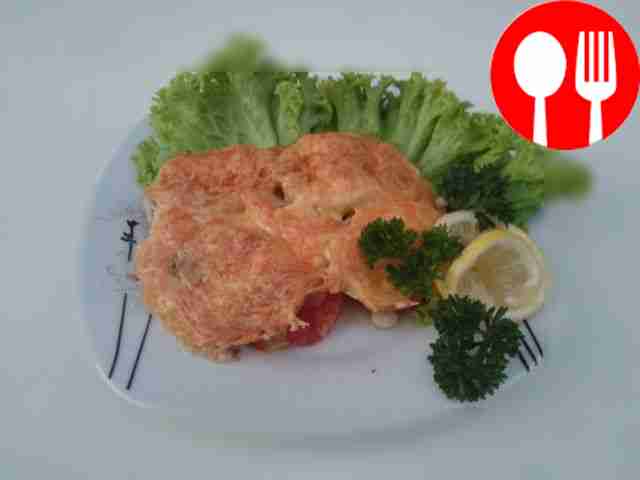 Hearty baked fish with vegetables