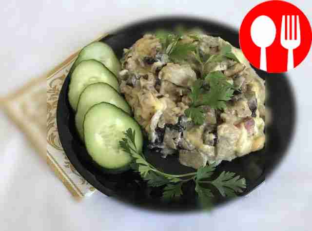 Quick julienne with chicken breast and mushrooms