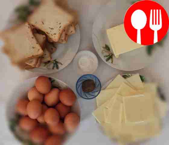 Prepare a frying pan for frying sandwiches....