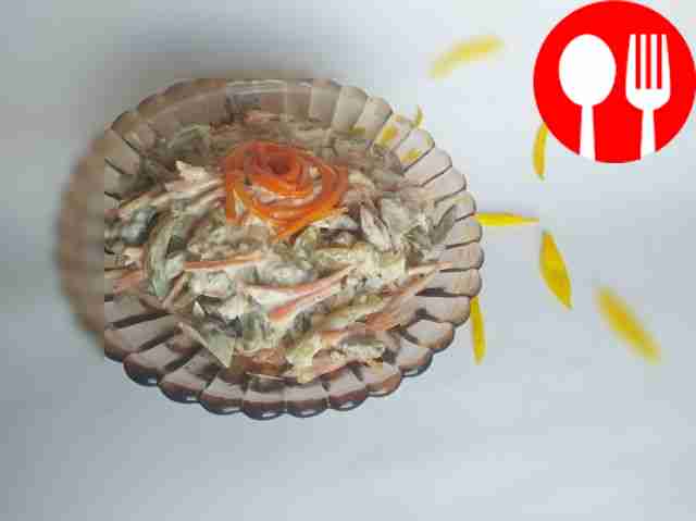 Домашний салат с куриной печенью