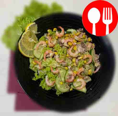 Салат с тунцом и креветками