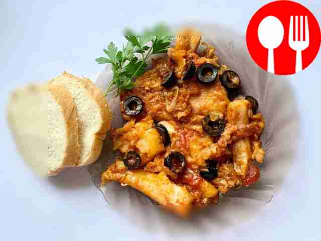 Cod fillet Livorno style