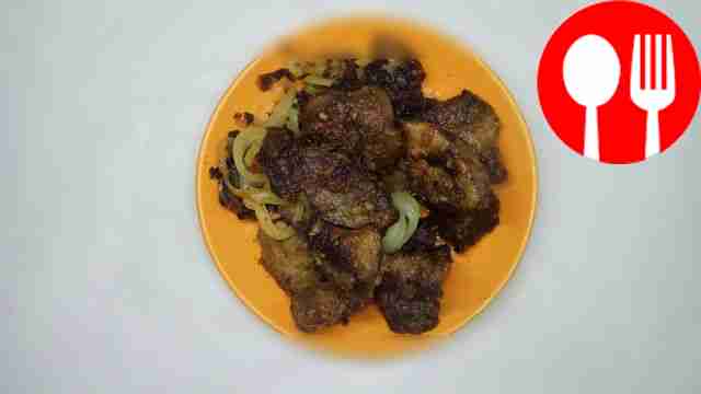 Вкусная говяжья печень Delicious beef liver