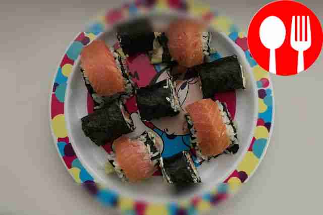 Delicious sushi with seafood