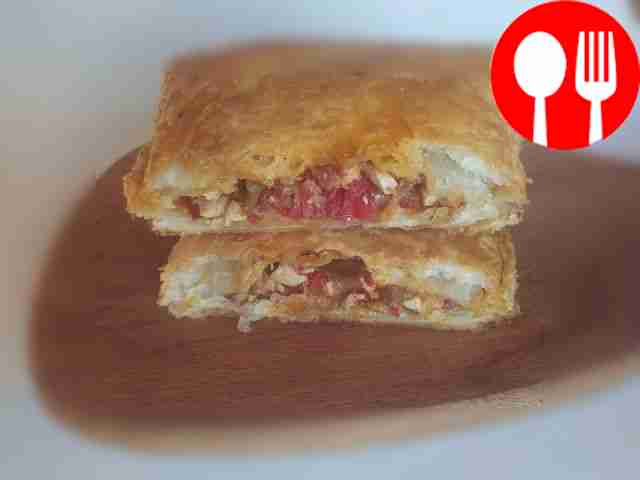 Fish baked in puff pastry