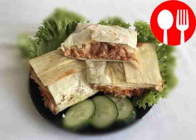 Homemade shawarma with chicken