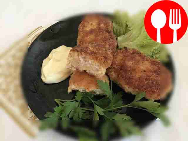 Homemade chicken breast and ham cutlets
