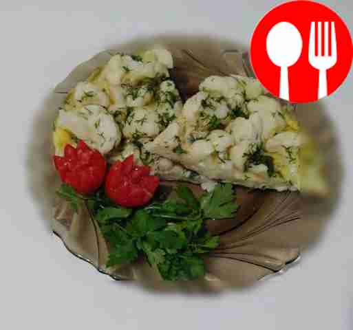 Scrambled eggs with cauliflower