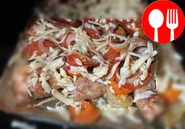 Bake meat and vegetables in an oven preheated...