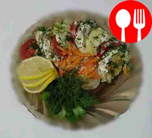 Запеканка со скумбрией и овощами