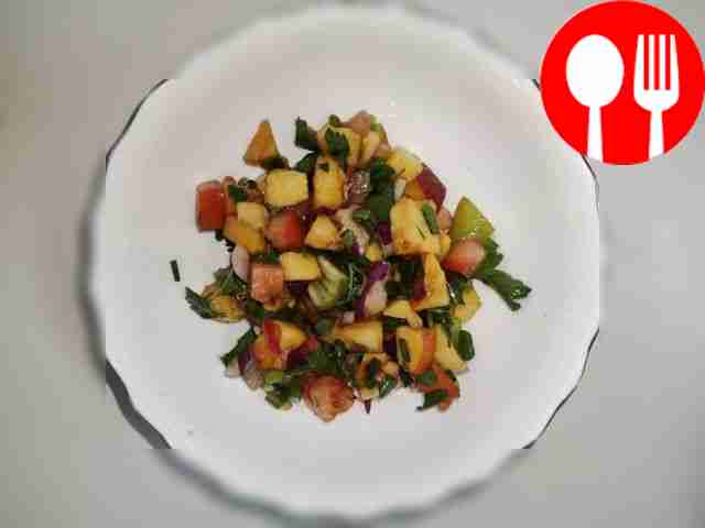 Serve peach salsa as a cold appetizer salad....