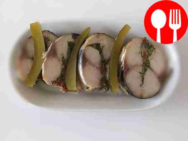 Homemade stuffed mackerel
