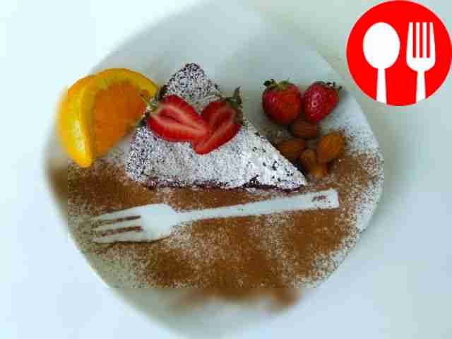 Italian almond-chocolate cake "Caprese"