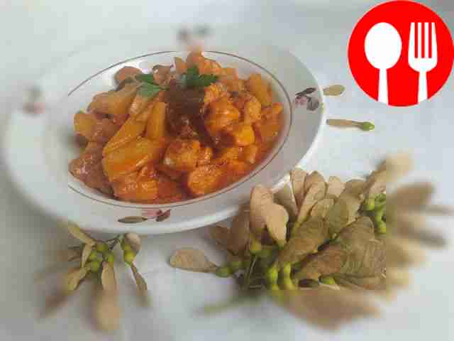 Azu in Tatar style with potatoes