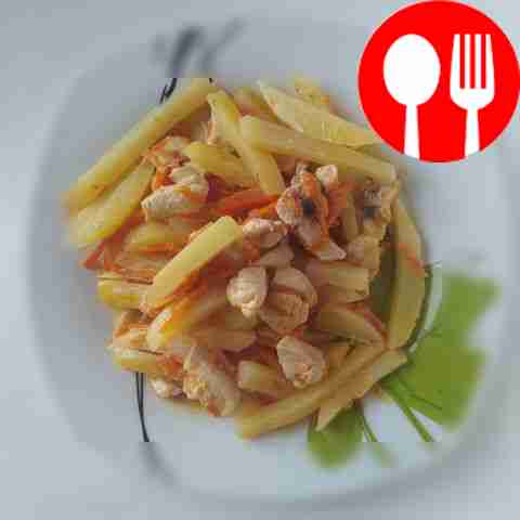 Homemade basics with chicken fillet and mayonnaise