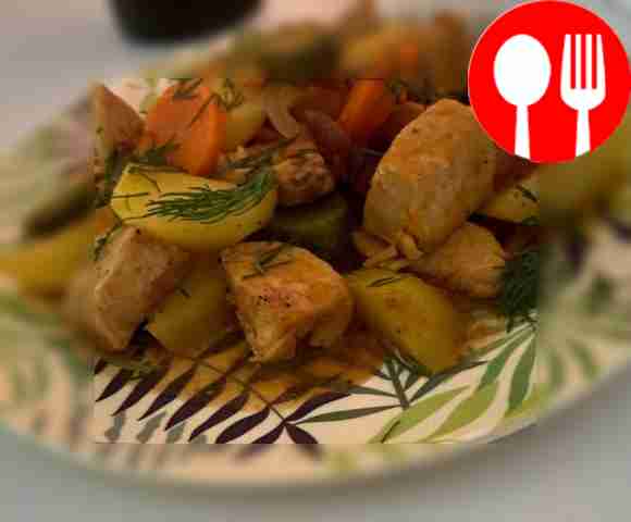 Classic chicken azu with vegetables
