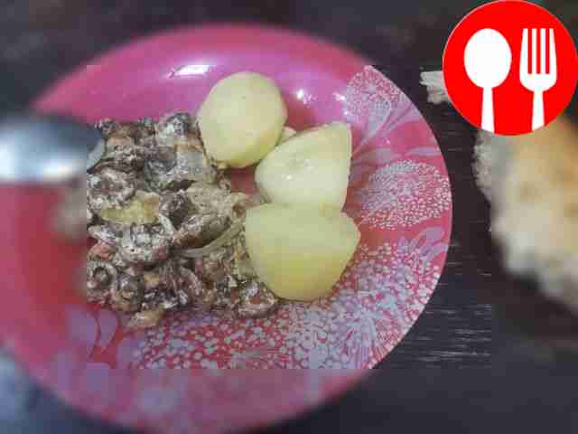 Mushrooms saffron milk caps in sour cream sauce