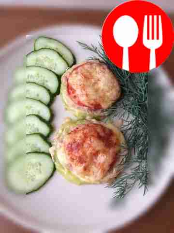 Meat “Koloboki” with zucchini