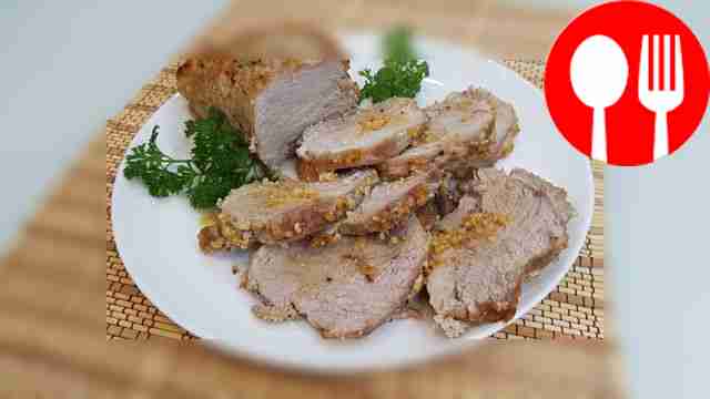Свинина, запеченная в чесночно-горчичном маринаде