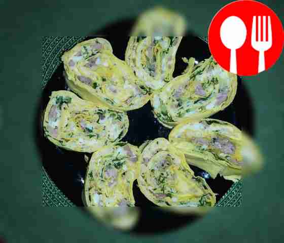 Сочный рулет из лаваша с печенью трески