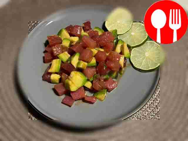 Delicious tuna salad with avocado