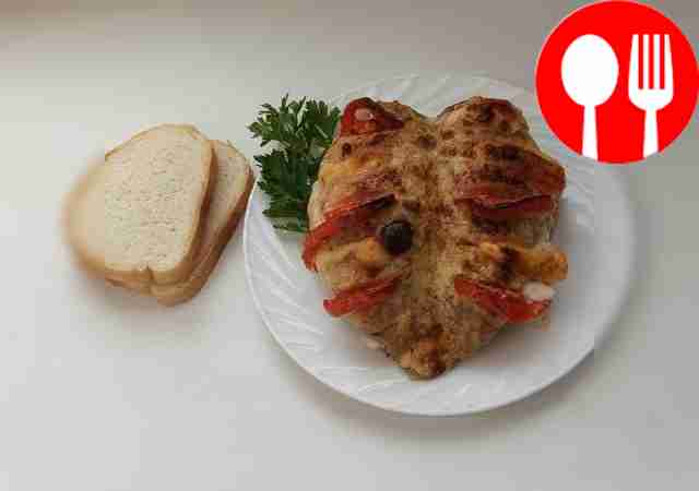 Сочная куриная грудка с помидорами и сыром в горчичном соусе