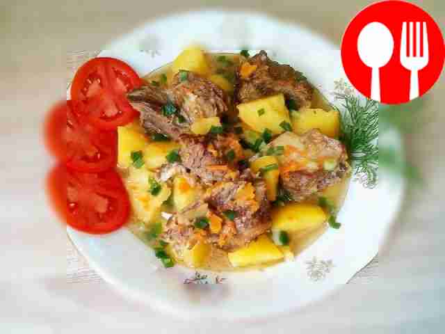 Сытные говяжьи ребрышки с картофелем