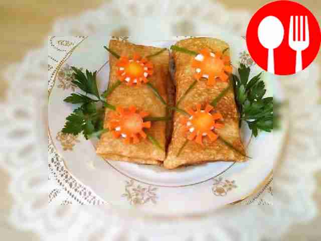 Hearty pancakes with liver