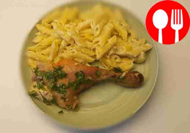 Brush the chicken with garlic sauce and serve...